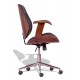 Cambridge Office Chair in Walnut Wood and Leatherette Cushion