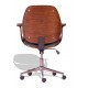 Cambridge Office Chair in Walnut Wood and Leatherette Cushion