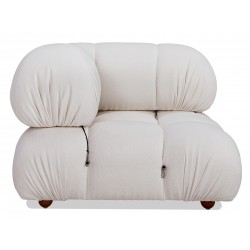 Corner sofa Laurel with right back upholstered in bouclé