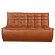 Lion 2-seater sofa puff in wax leather