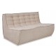 Lion 2-seater puff sofa in suede fabric