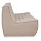 Lion 2-seater puff sofa in suede fabric