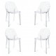 PACK 4 TRANSPARENT VEGTAL CHAIRS