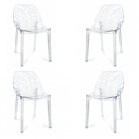 PACK 4 TRANSPARENT VEGTAL CHAIRS