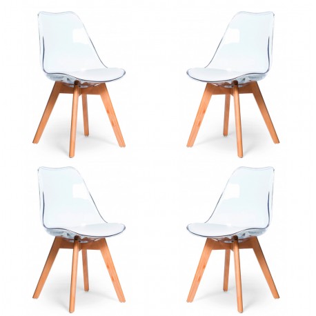 PACK 4 TRANSPARENT VERONA CHAIRS