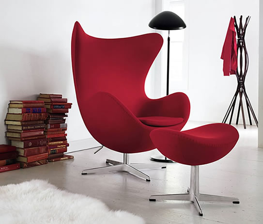 Hond Verplicht Dubbelzinnigheid Egg chair kasjmier met poef inspiratie - moderne fauteuil - icon furniture